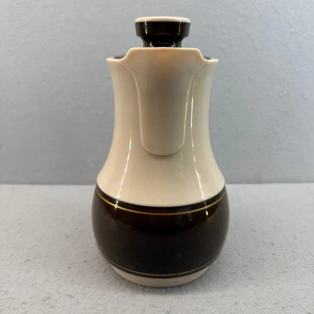 Vintage Thermos No 570 Ingried Coffee Carafe West Germany Cream Brown MCM 10in